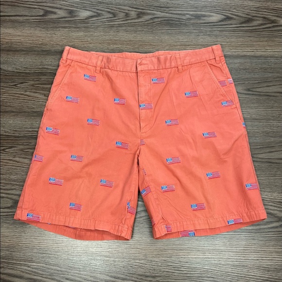 Orvis Shorts Orvis Orange Embroidered American Flag Shorts 4 Poshmark